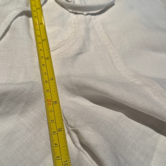 Vince White Linen Drawstring Button Fly Shorts 4” Inch Inseam size Medium EUC - Picture 9 of 15